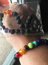 7 Chakra encantos pulseras piedra de Lava para hombres y mujeres aceites esenciales difusor cuentas de piedra Natural de la cadena de moda joyería hecha a mano