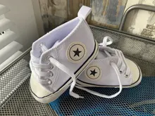 Zapatillas de deporte clásicas de lona para bebé, niño y niña, con estampado de estrellas, primeros pasos, zapatos antideslizantes para bebés recién nacidos