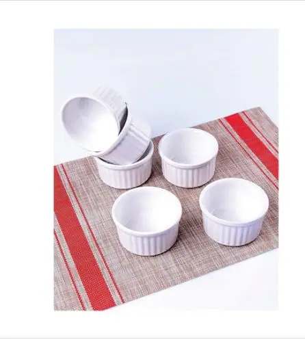 

White Color Souffle Container Oven Microwave Oven Compatible 6 Pieces Deal! Ceramic that can be used in the oven-microwave-low f
