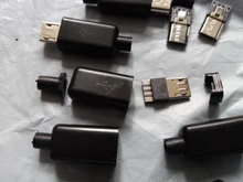 10 unids/lote USB macho 5 Pin DIY Micro USB conector de la cáscara de plástico de Jack cola Sockect macho terminales