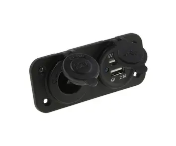 

Panel with USB connector 5 V 2.1A and cigarette lighter aes121438pu