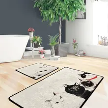 Коврики для ванной нескользящие Противоскользящие коврики Нескользящие противоскользящие Angry Cats Djt 2'Li набор 60X100 см-50X60 см