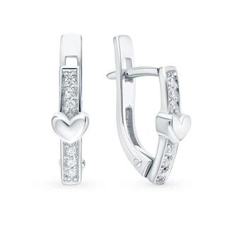 

Silver earrings with cubic zirconia sunlight sample 925 test