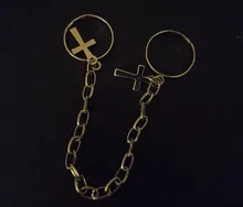 Anillo de cadena cruzada Vintage para hombre y mujer, sortija ajustable, Hip Hop, Punk, para fiestas, citas, BFF, 2020