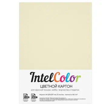 

Color cardboard, beige, A4 format, 10 sheets