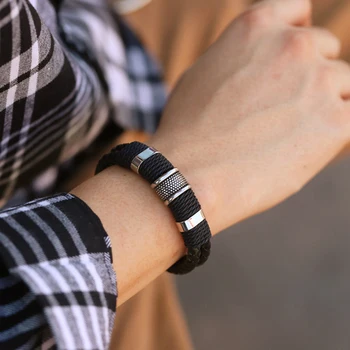 

Mcllroy Genuine Leather Bracelet Men Homme Multi-layer Gold/steel/Black Magnet Buckle Mens Bracelets 2019 Punk Jewelry Gifts