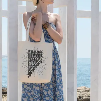 

Angemiel Bag Let Your Hear Sing Shopping Beach Tote Bag