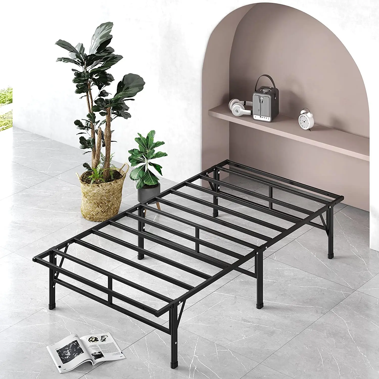 Compack Mattress Foundation / 14 Inch Metal Bed Frame / No Box Spring Needed / Sturdy Steel Slat Support, Narrow Twin, Black - AliExpress Compack Mattress Foundation / 14 Inch Metal Bed Frame / No Box Spring Needed / Sturdy Steel Slat Support, Narrow Twin, Black - AliExpress