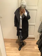 Fit Coat Spring Women Parkas Cotton-Padded Black Autumn Long Fashion EAM New Loose 19a-A319