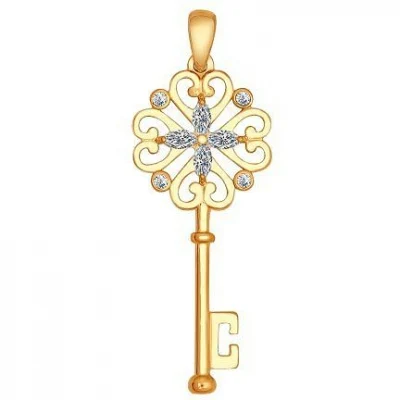 Sokolov pendant with 8 cubic zirconia silver plated | Украшения и аксессуары
