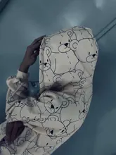 Sudadera con capucha para mujer, de dibujos animados, de oso, primavera y verano, con cremallera, moda coreana, 12345-Lillte