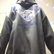 Sudadera de gran tamaño con cremallera para mujer, ropa de calle holgada de manga larga, chaqueta de estilo coreano, tops con cremallera para mujer, Sudadera con capucha negra 2020