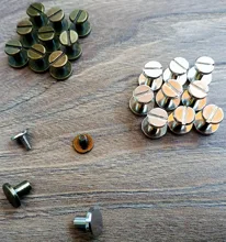 Rivets Wallet-Fasteners Studs Screws Belt Binding Nails Menu Metal Chicago 10pcs 
