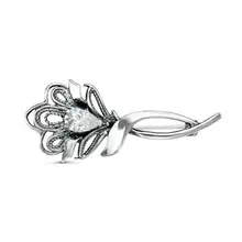 Серебряная брошь с фианитом Красная пресня 1389796