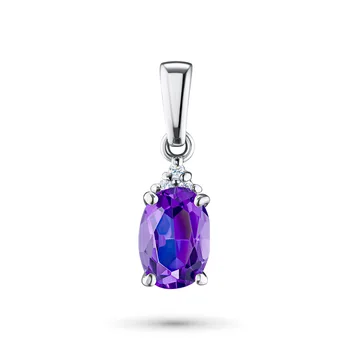 

Pendant made of silver with a diamond and amethyst
