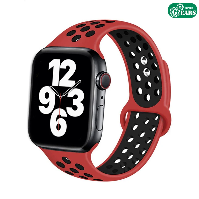 APPLE WATCH CORREA DOBLE COLOR NEGRO ROJO