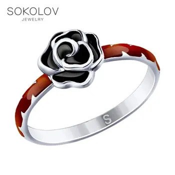 

Ring. sterling silver with enamel fashion jewelry 925 women's male
