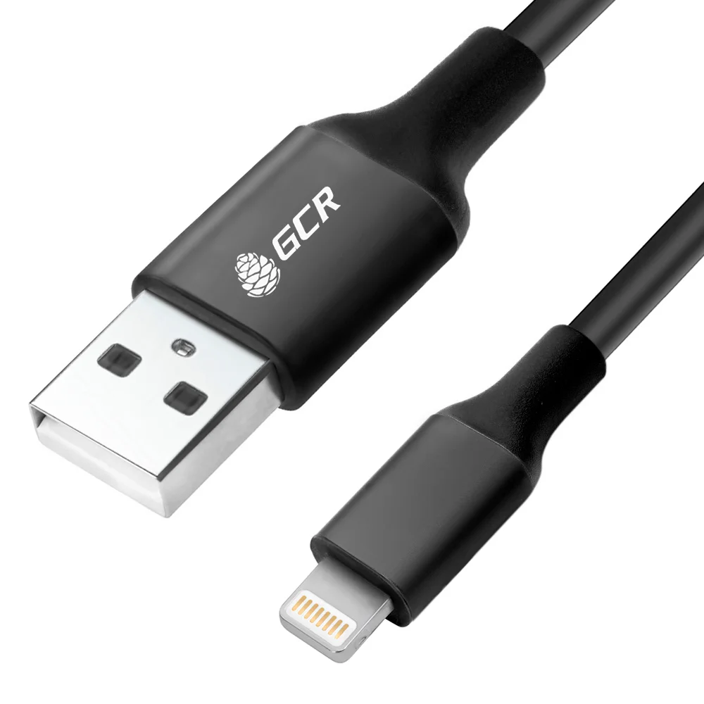 GCR зарядка для Iphone шнур для зарядки USB 2.0 Lightning 0.25- 5 M для Iphone 5/6/7/8/X,11 MFI, AL корпус - Цвет: Black