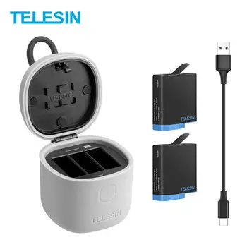 

TELESIN Allin Box Charger for GoPro Multifunction Battery Kit 3-Channel LED USB Charger Storage + Charging + SD Card Reader