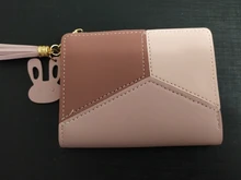 Billetera corta con cremallera para mujer, monedero con paneles a la moda, tarjetero de cuero