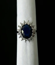 Anillo de princesa de circón azul transparente para mujer, joyería de compromiso para fiesta, adornos para joyas finas, chica y amiga Gif