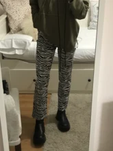 HEYounGIRL-Pantalones elegantes con estampado de cebra para mujer, de cintura alta Capris Harajuku, pantalones de señora informales para oficina, ropa de calle 2021