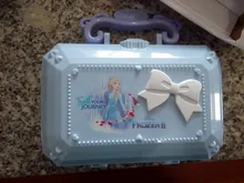 Disney-conjunto de maquillaje de princesa elsa para niñas, caja de maquillaje de belleza de esmalte con caja original, regalo de Navidad para niños