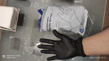 Guantes de nitrilo desechables de seguridad para el trabajo, resistentes al agua, grado alimenticio, antialergias, mecánicos y sintéticos, color negro, 100 Uds.