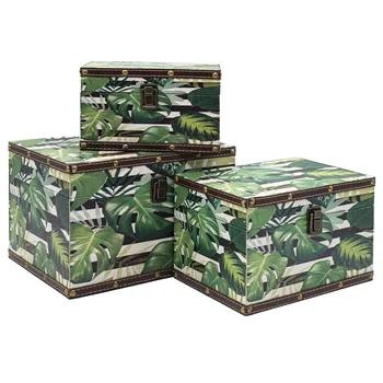 

2ar109 a set of boxes 'монстера' 28*20*18 cm, 20*13*12 cm, 24*16*15 cm