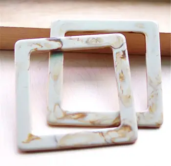 

Outer 13cm beige color square acrylic tote bag handle, Unique design, One pair, Inner 9.8cm shopper handbag hardware, Thickness