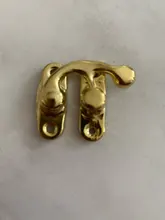 KAK-cerrojo de candado de hierro y bronce antiguo, 12 uds., 34x28mm, cerradura de gancho para Mini joyería, caja de madera con tornillos, Hardware para muebles