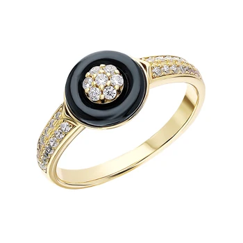 

Silver ring with ceramics and cubic zirconia sunlight sample 925