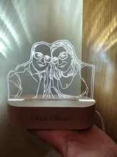 Night-Light Wooden-Base Christmas-Gift Photo-Customized Wedding DIY Holiday for USB 3D