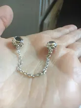 Jewelry Bracelet Pendant Charm-Bead Flower Safety-Chain DIY Silver Women Original Pandora