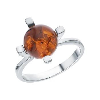 

Silver ring with amber sunlight