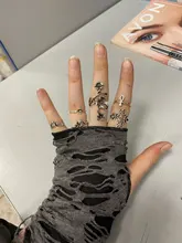 Tocona 14 unids/set Vintage Color de plata antiguo anillo para mujer rosa girasoles Cruz geométrico joyas bohemias 4 кольцо 6391