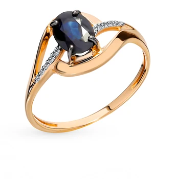 

Gold ring with sapphires and diamonds sunlight sample 585
