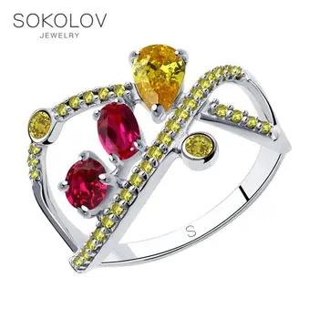 

SOKOLOV ring with cubic silver, fashion jewelry, 925, women's/men's, male/female, women's male
