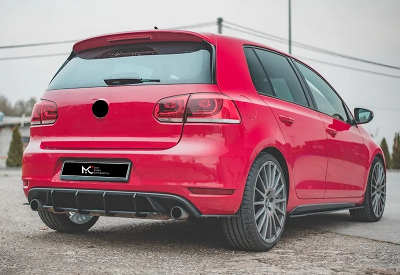 Diffusore Splitter Paraurti Posteriore Per Vw Golf 6 Gti Accessori Auto Splitter Lip Body Spoiler Diffusore Minigonne Laterali Wing Car Tuning
