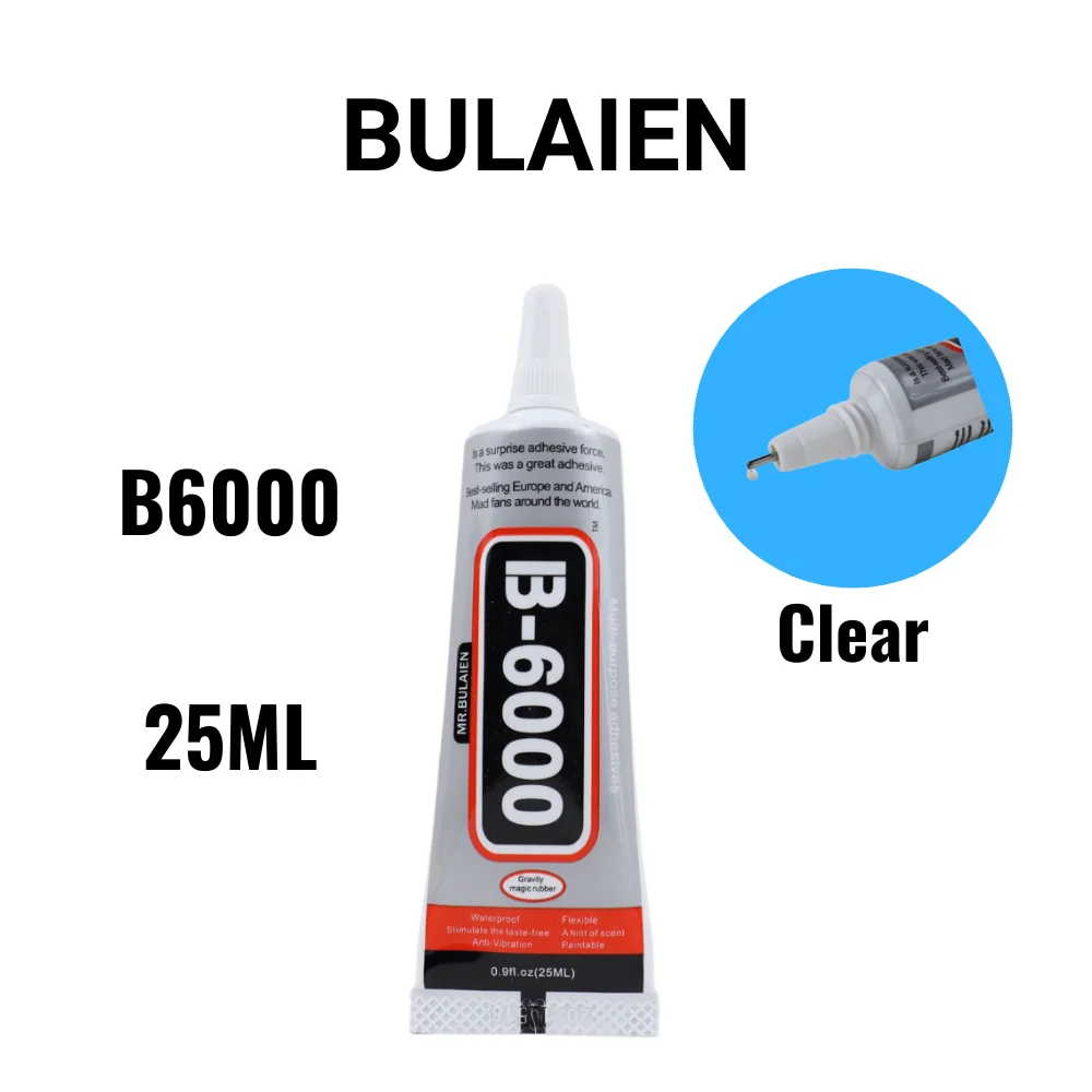 1pc B-6000 Glue 25/50ml, Multipurpose High Grade Industrial B6000 Adhesive,  Semi Fluid Transparent Glues Suitable For Phone Screen  Repair,Wooden,Jewelery