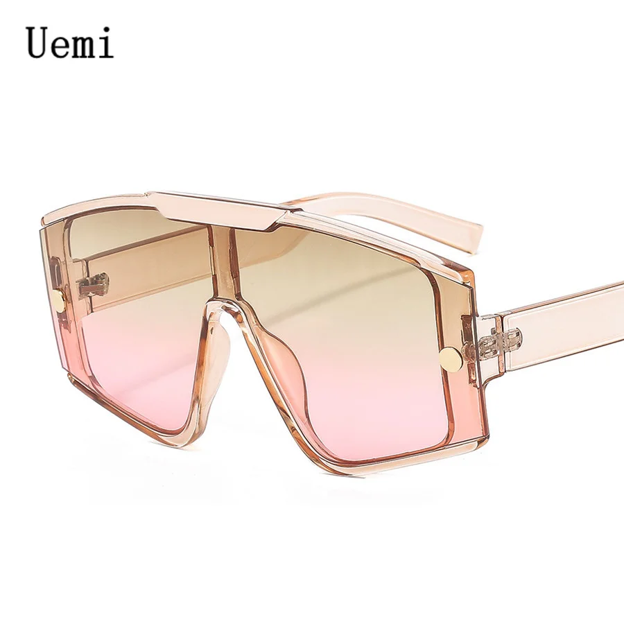 Fashion Female Square Sunglasses For Women Siamese Oversized Frame Vintage Shades Sun Glasses Luxury Brand Design Eyewear UV400