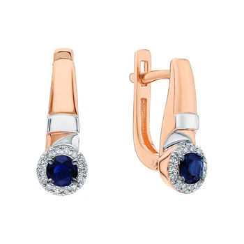

Gold earrings with sapphires and diamonds sunlight sample 585