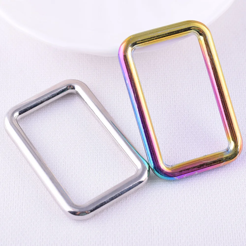 Rainbow Rectangle Ring Adjustable Buckle Slide Metal Belt Slider Connector Square Purse Clasp Handbag | Дом и сад