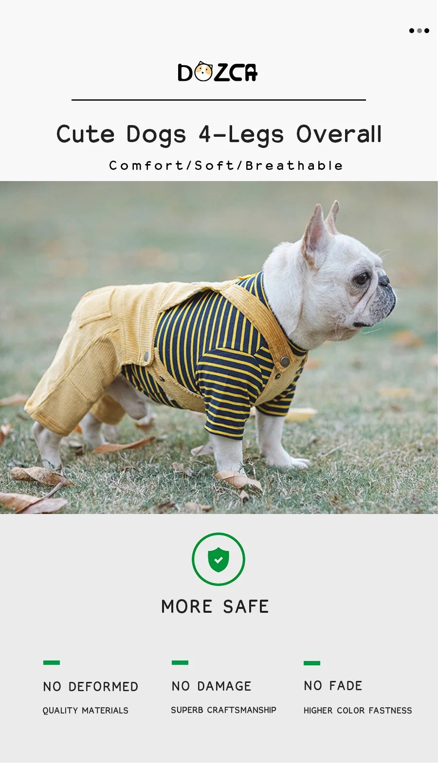 Dog Jumpsuits with Striped | Jumpsuits for Small and Medium Dog | Warm Clothing for Dog