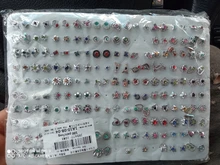 Conjunto de pendientes pequeños de plástico con diamantes de imitación para mujer y niña, joyería de 18/36/100 pares, Estilos mixtos, flores, animales geométricos, cristal