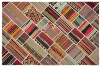 

Handmade Natural Vintage Patchwork Rug Area Rug 157x237 Cm-5'2''X7'9''