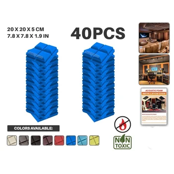 

Arrowzoom 40 pcs 7.8" x 7.8" x 1.9" Hemisphere Grid Tile Studio Sound Absorbing Panel Acoustic Foam Treatment