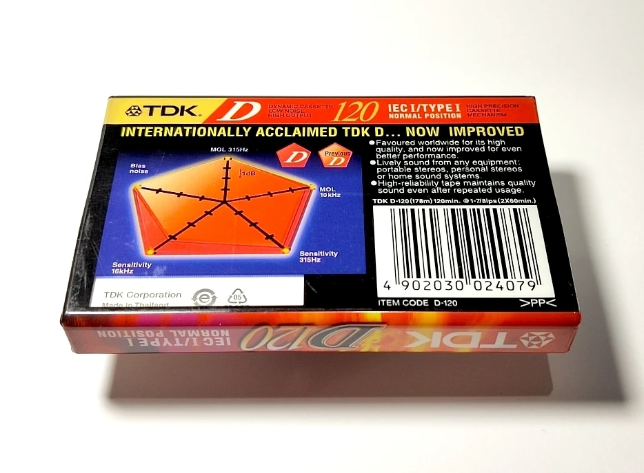 Type Iii Cassette TDK CD Bass Audio Cassettes - 4 Pack (120