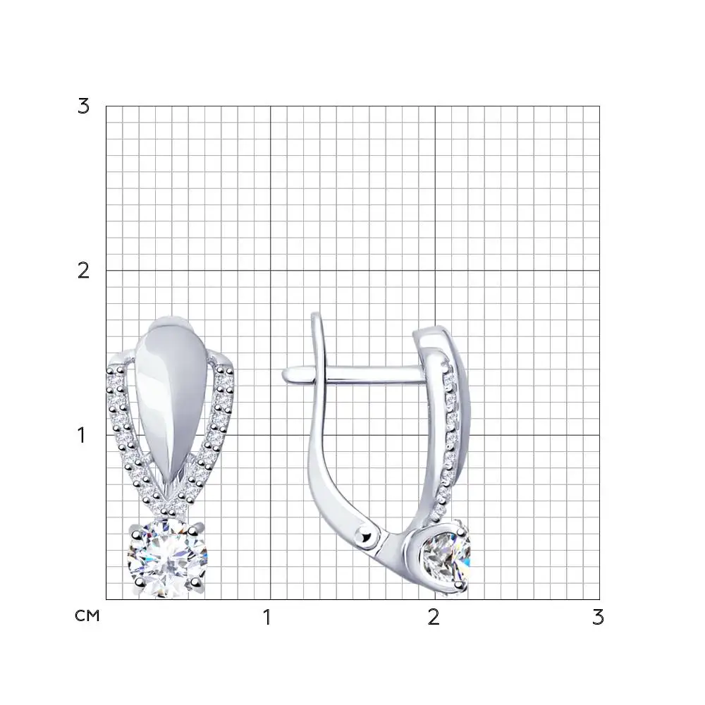 Серьги SOKOLOV из серебра со Swarovski Zirconia
