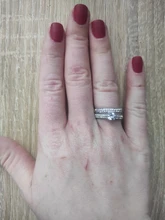 Conjunto de anillos de boda de lujo para mujer, joyería rellena de Color plateado, de compromiso, de piedra CZ, Color blanco